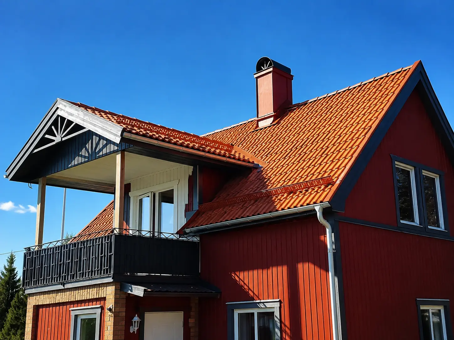 Projektbild: Nytt tak med inklädd skorsten